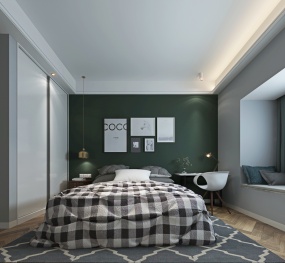 文艺舒适卧室3D模型设计